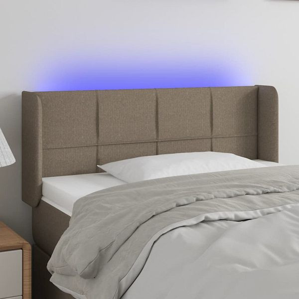 vidaXL LED Kopfteil Taupe 93x16x78/88 cm Stoff, 3123222