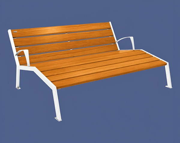 Procity Liegestuhl Silaos 1800 mm, Mit Armlehne, Holz & Stahl, helle Eiche/RAL 9010, 209661.9010.CHEC