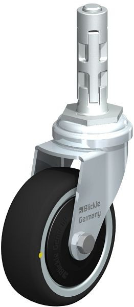 Blickle LRA-PATH 75K-ELS-FK-E01 Apparate-Lenkrolle mit Expander, Thermoplastisches Polyurethan, Grau, 848650