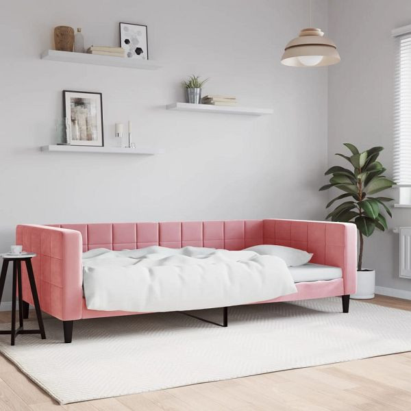 vidaXL Tagesbett Rosa 100x200 cm Samt, 354018, 8720845953133