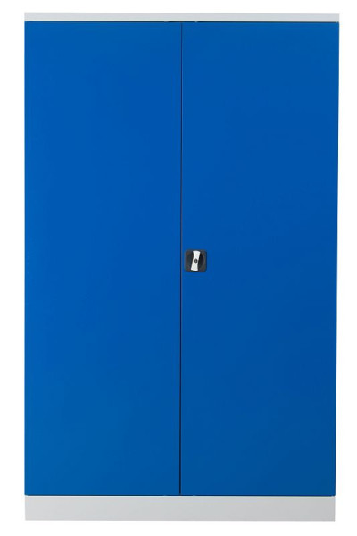 Gürkan Flügeltürenschrank, 50 x 120 x 195 cm, Lichtgrau, Enzianblau, Verzinkt, Verstärkte Fachboden Stück 4, FLC.192/50/NV, 109870