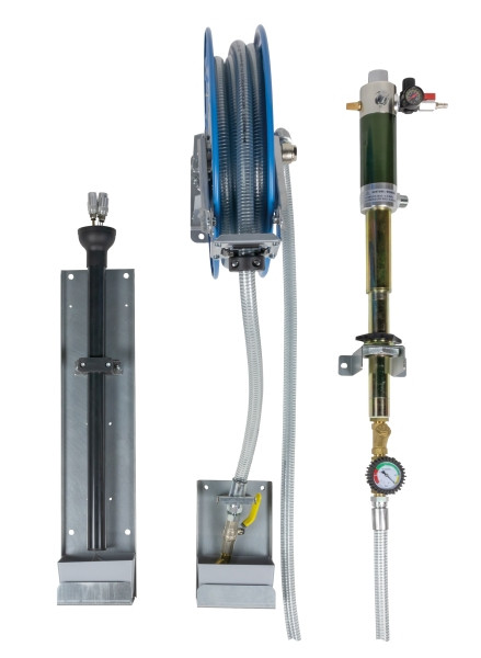 Rapid Stationäre Altölabsaugung mit pneumatischer Kolbenpumpe, inkl. Aufroller, 51 108