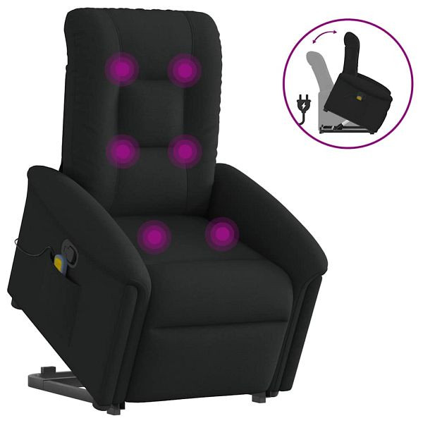 vidaXL Massagesessel mit Aufstehhilfe Schwarz Stoff, 3303266