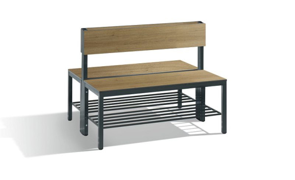 C+P Doppelseitige Sitzbank mit Rückenlehne, Basic Plus, H796xB1000xT760mm, 8060-410 S10004