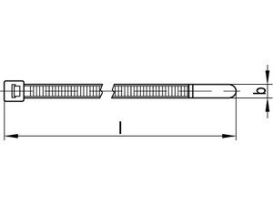 ART 82510 PA 6.6 W 7,6 x 465/ 130 Kabelbinder, schwarz, T120M-W,VE=S (100 Stück)
