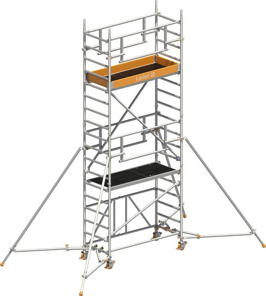 Layher Gerüst Zifa P2 SAFETY PLUS mit Doppelgeländer und Gerüststützen, Max. Plattformhöhe: 3,61 m, 1426234