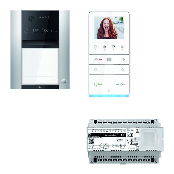 TCS Türkontrollsystem video: pack PRO 1WE Außenstation AVA 1T AP 1x Freisprecher IVW6511 Steuergerät, PVAF011/003