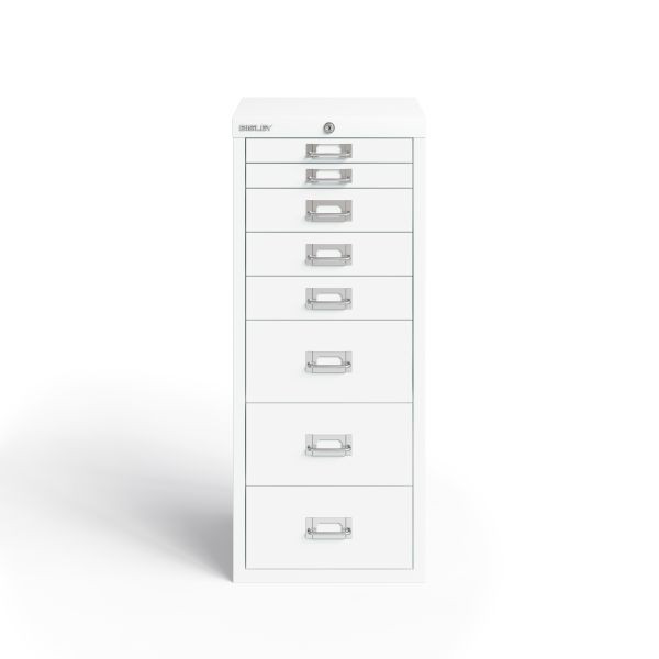 Bisley MultiDrawer, 29er Serie, abschließbar, DIN A4, 8 Schubladen, Farbe verkehrsweiß, LA298696