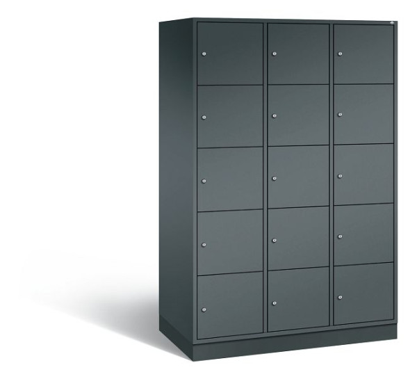 C+P XL-Schließfachschrank Intro, 15 Fächer, H1950B1220T590 mm, Anthrazit, 8570-303 S10091