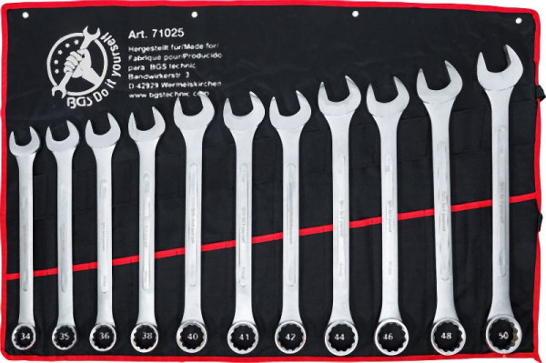 BGS Maul-Ringschlüssel-Satz, XXL, SW 34 - 50 mm, 11-teilig, 71025