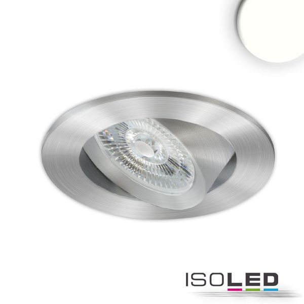 ISOLED LED Einbauleuchte Slim68 MiniAMP Alu gebürstet, rund, 8W, 24V DC, neutralweiß, dimmbar, 114927