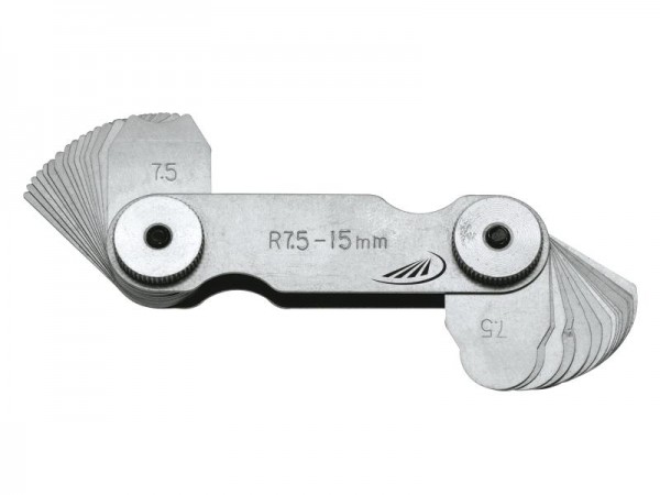 HELIOS PREISSER Radienschablone, INOx, 15 Blatt, Messbereich 15,5 - 25,0 mm, 604206