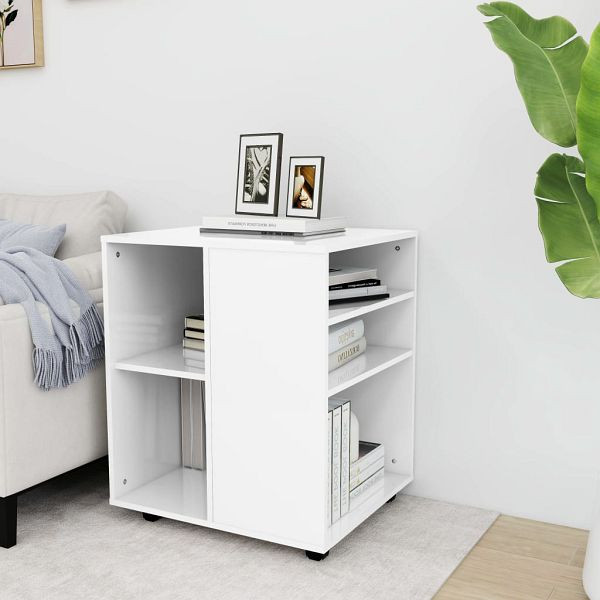 vidaXL Rollschrank Hochglanz-Weiß 60x53x72 cm Holzwerkstoff, 808464