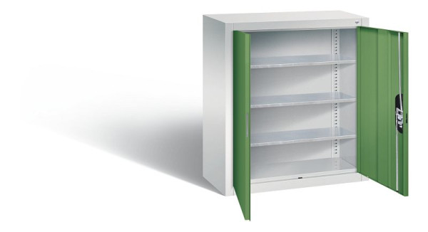 C+P Hängeschrank Serie 13, H830xB700xT300mm, Farbe: Lichtgrau / Resedagrün, Muldengriff, 134013-22 S10168