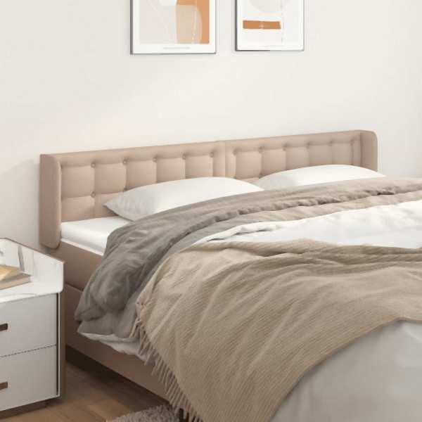 vidaXL Kopfteil mit Ohren Cappuccino-Braun 203x16x78/88 cm Kunstleder, 3118881