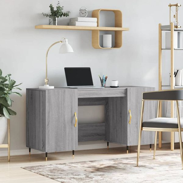 vidaXL Schreibtisch Grau Sonoma 140x50x75 cm Holzwerkstoff, 829530