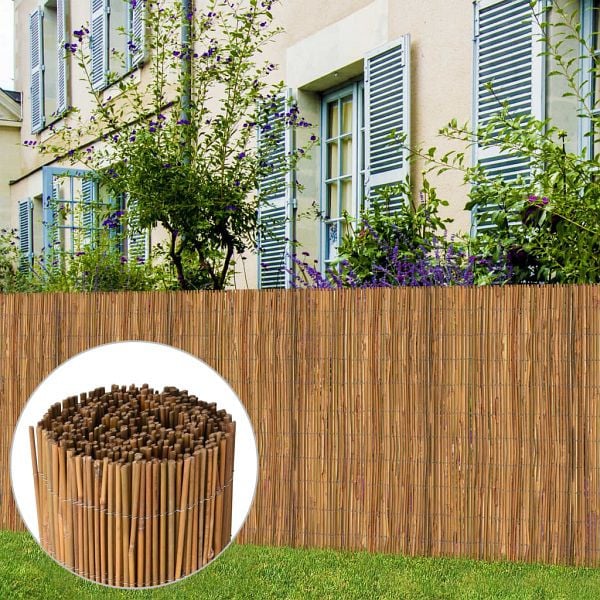vidaXL Bambuszaun 500x100 cm, ideale Gartenabgrenzung, 312296