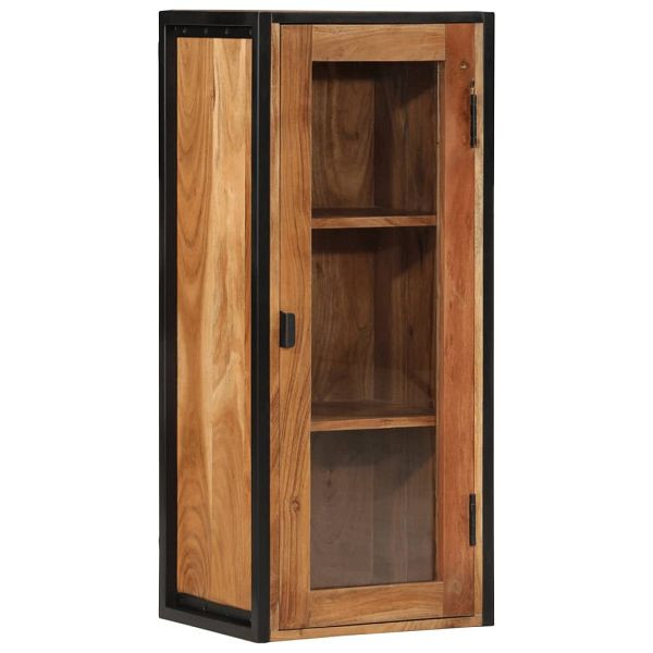 vidaXL Bad-Wandschrank 40x30x90 cm Massivholz Akazie und Eisen, 372745