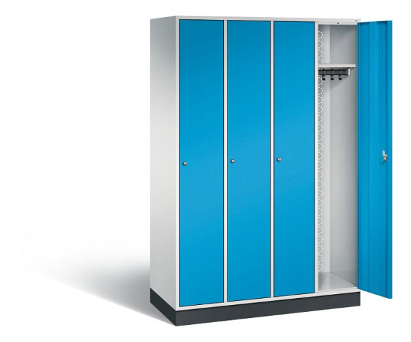 C+P Garderobenschrank Intro, H1950xB1220xT490mm, Farbe: Lichtgrau / Lichtblau, 8170-401 S10039