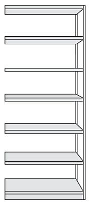 Kerkmann Büro-Komplett-Regal Progress 500, B 960 x T 300 x H 2250 mm, lichtgrau, 50945111
