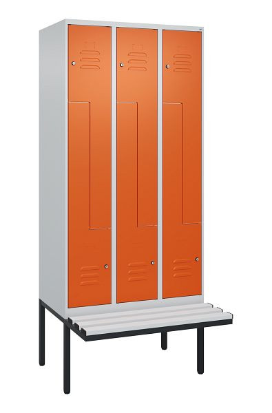 C+P Z-Spind Classic PLUS, Bank, 6 Abteile, 2120x900x815mm, 7035/2004, Zylinderschlösser, 0800437-306 S10063