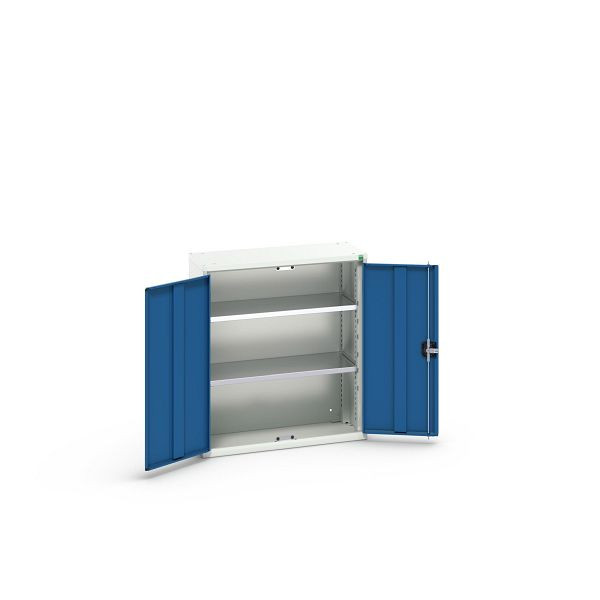bott verso Flügeltürschrank, mit 2 Fachböden, BxTxH: 800 x 350 x 900 mm, Lichtgrau / Enzianblau, 16926111.11