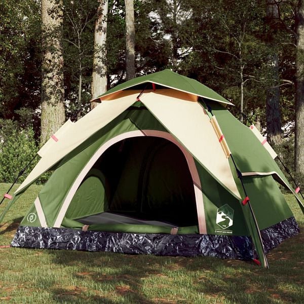 vidaXL Kuppel-Campingzelt 3 Personen Grün Quick Release, 4004177