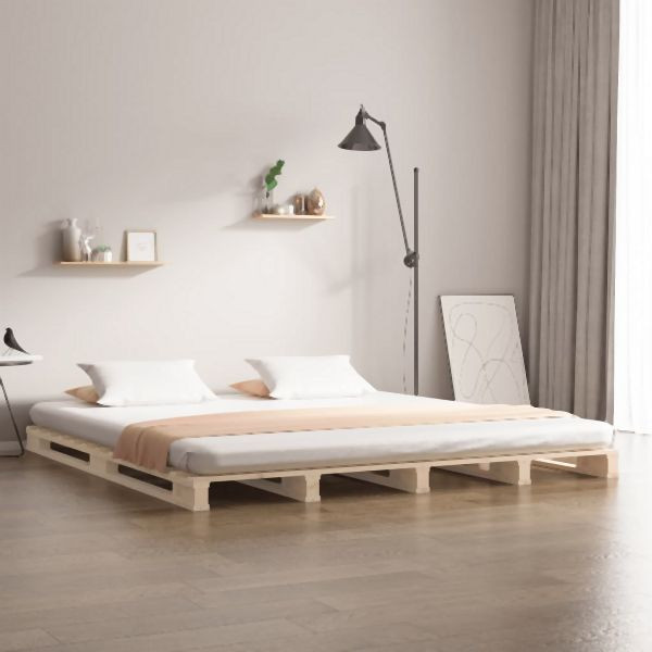 vidaXL Palettenbett 140x200 cm Massivholz Kiefer, 821392
