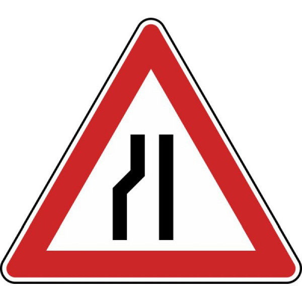 Stein HGS Einseitig verengte Fahrbahn, Verengung links Nr. 121-20, 630 mm, RA2, Flachform 3 mm, 121-20-123