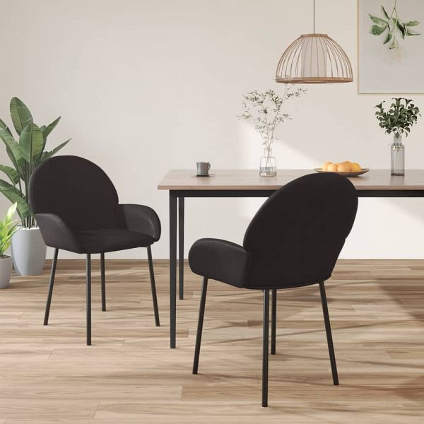vidaXL Esszimmerstühle 2 Stück Schwarz Kunstleder, 344761