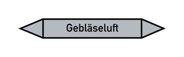 Schilder Klar Rohrleitungskennzeichen Gebläseluft, 33000x90 mm Folie selbstklebend, 101516/90