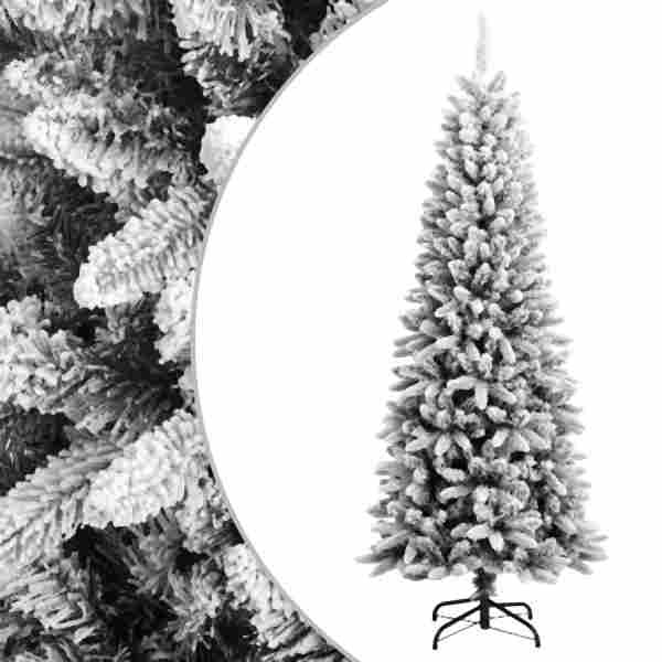 vidaXL Künstlicher Weihnachtsbaum Beschneit 180 cm PVC&PE, 345190