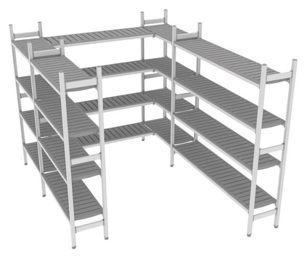 NordCap Regalsystem Z 230-290 / 234-294, 1075 / 850 / 1300 / 850 / 1675 x 375 x 1850 mm, 528901020