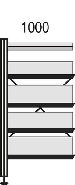 Kerkmann Bibliotheks-Regal Libra, B 1000 x T 300 x H 1930 mm, Buche, 52133252