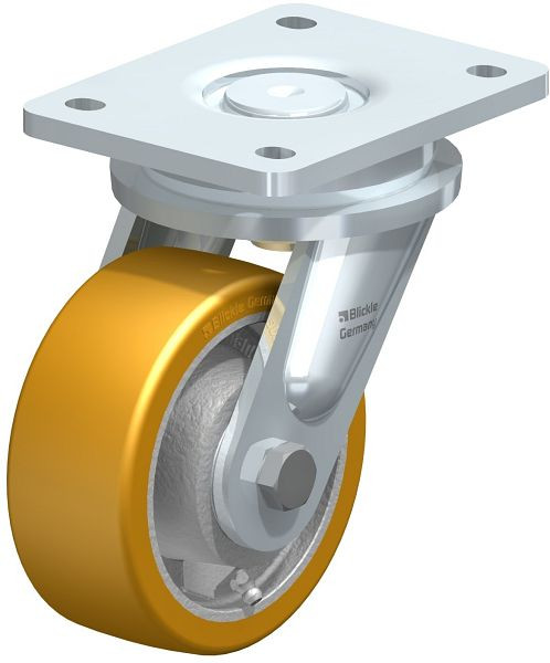 Blickle LO-GTH 127K Stahlgeschweißte Schwerlast-Lenkrolle, Blickle Extrathane®, Hellbraun, 267120