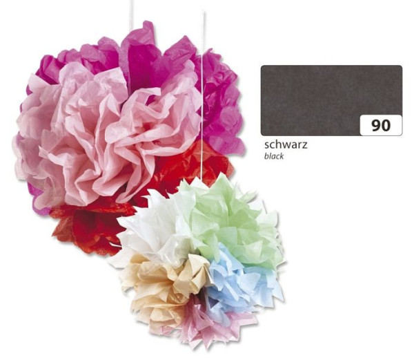 folia Blumenseide, 50 x 70 cm, 5 Bogen, schwarz, 91090, 4001868910902