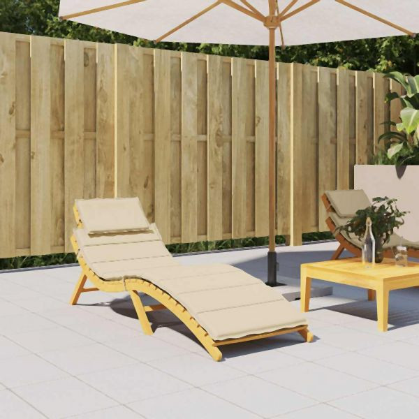 vidaXL Sonnenliegen-Auflage Beige 186x58x4 cm Oxford-Gewebe, 314161