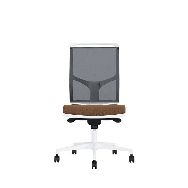 Bisley Bürodrehstuhl Zed, Weißes Kunststoff, Ohne Armlehnen, Fußkreuz aus Kunststoff, NE0534 cappuccino, ZEDKSWNE0534