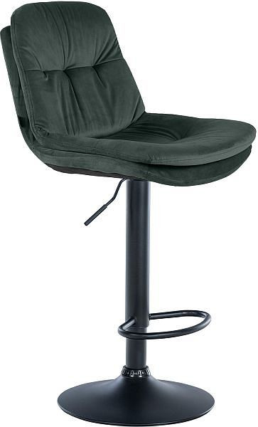 CLP Barhocker Laurel Samt schwarz, dunkelgrün, 323957