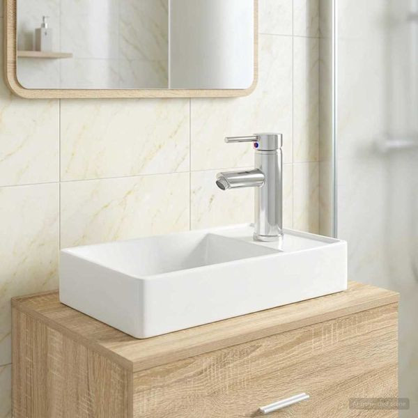 vidaXL Waschbecken fürs Badezimmer Chrom 40,5 x 22,5 x 11,5 cm Metall, 890226