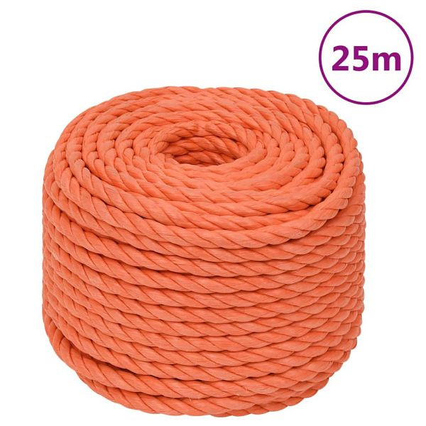 vidaXL Arbeitsseil Orange 10 mm 25 m Polypropylen, 152933