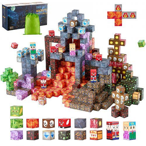 VEVOR Magnetische Bausteine Dark Castle-Set, 150-teilig, STEM Montessori-Spielzeug, Geschenk ab 3 Jahren, CLKGNBHACB15LP1JZ001V0