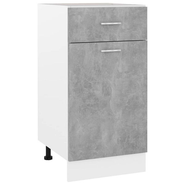 vidaXL Schubunterschrank Betongrau 40x46x81,5 cm Holzwerkstoff, 801216