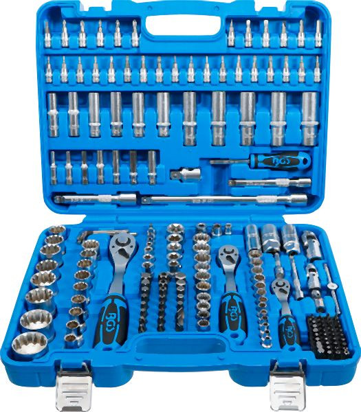 BGS Steckschlüssel-Satz "Gear Lock", Antrieb 6,3 mm (1/4") / 10 mm (3/8") / 12,5 mm (1/2"), 192-teilig, 2247