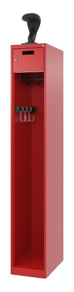 C+P Feuerwehrspind Evolo, Modell PRAKTUS, 1 Abteil, H1850xB300xT500 mm, Feuerrot, Helmhalter, 0492015-10 S10005