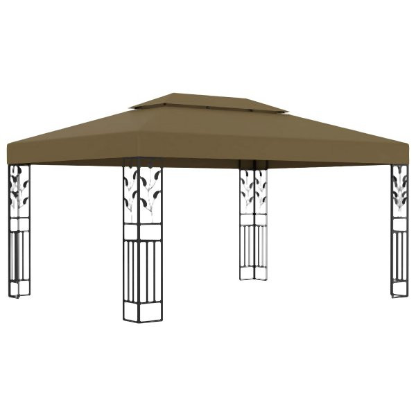 vidaXL Pavillon mit Doppeldach 3x4 m Taupe 180 g/m², 312244