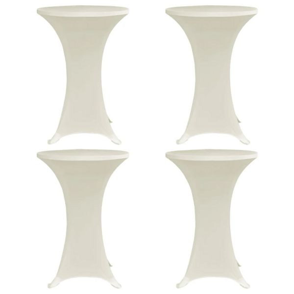 vidaXL Stehtischhussen 4 Stück Ø 70 cm Creme Stretch, 279075