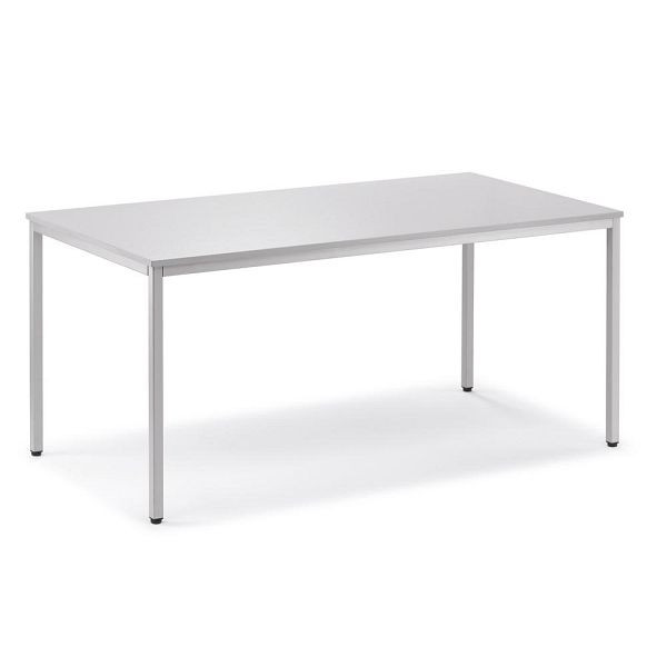 Deskin Schreibtisch BASE L, Tischplatte lichtgrau, Gestell lichtgrau, RAL 7035, B 2000 x T 800 x H 720 mm, 238298