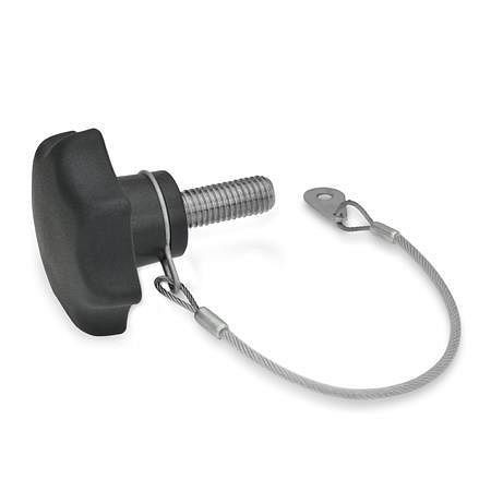 Ganter Sterngriffschrauben mit Verliersicherung (GN 6336.13-25-M5-20-H), VE: 25 Stück, 6336.13-25-M5-20-H