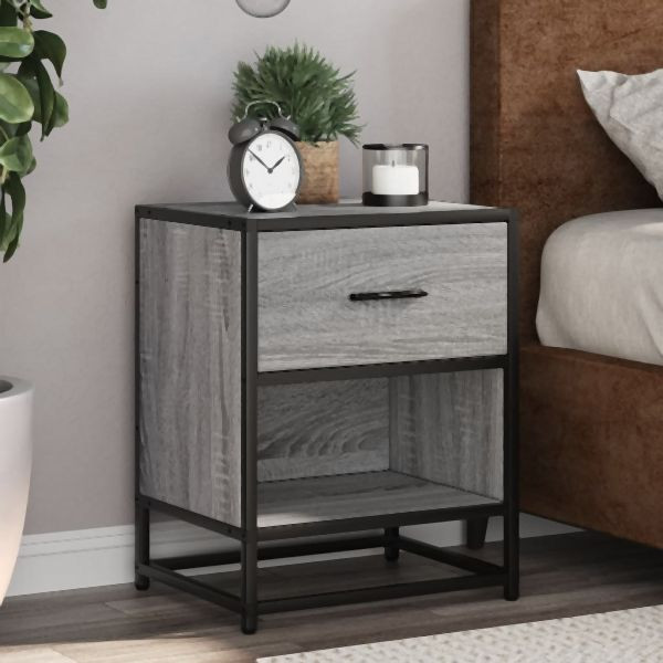 vidaXL Nachttische 2 Stk. Grau Sonoma 40x31x50 cm Holzwerkstoff, 848691
